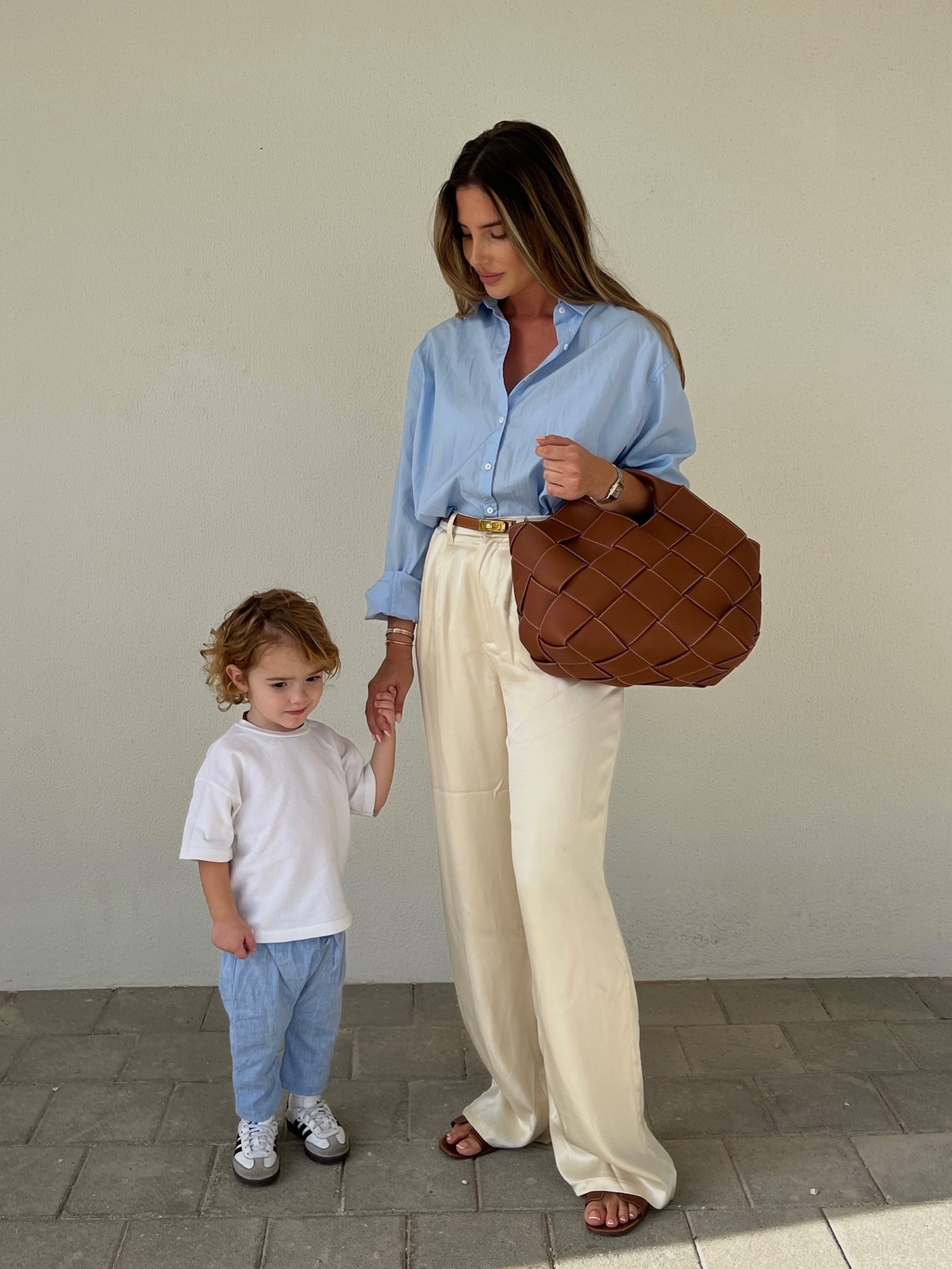 matching in powder blue