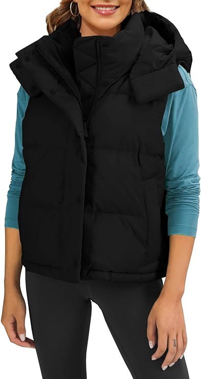 Imily Bela Womens Winter Puffer Vest Thicken Stand-up Collar Coat with Removable Hood | Amazon (US)