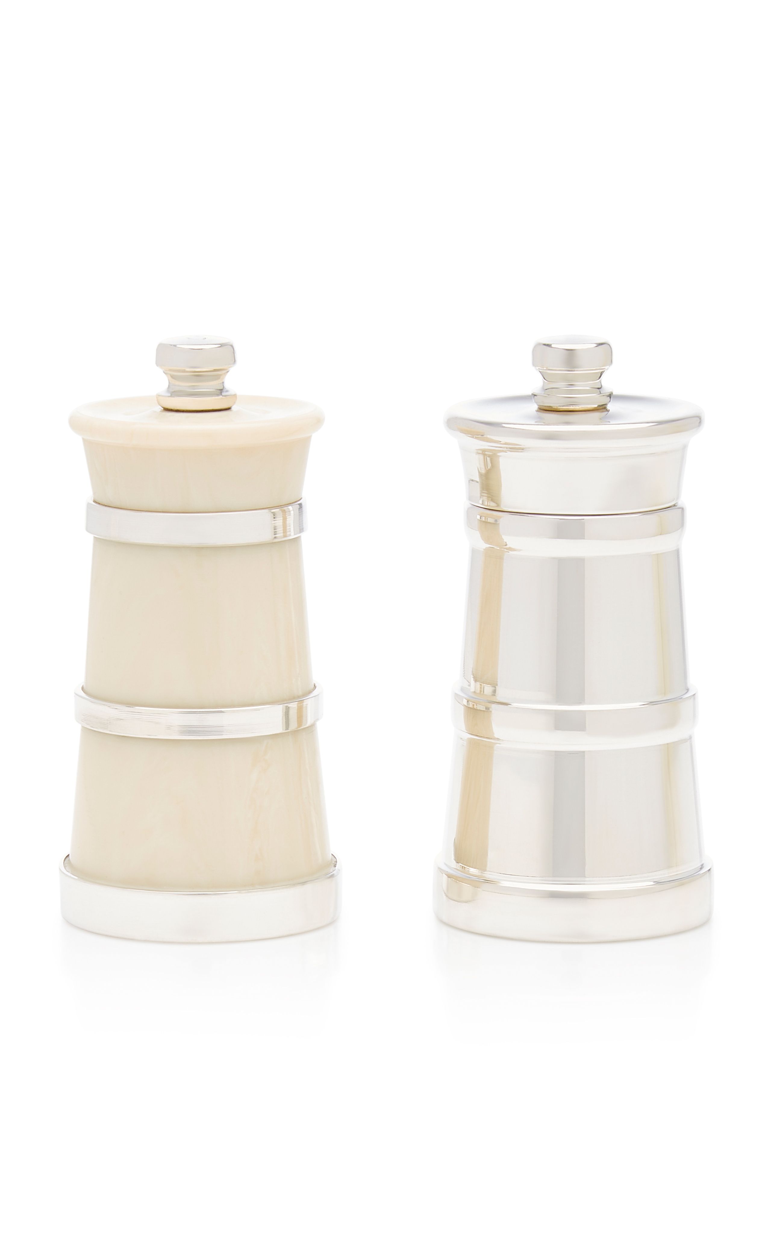 Silver Pepper and Ivory Salt Shaker Set | Moda Operandi (Global)