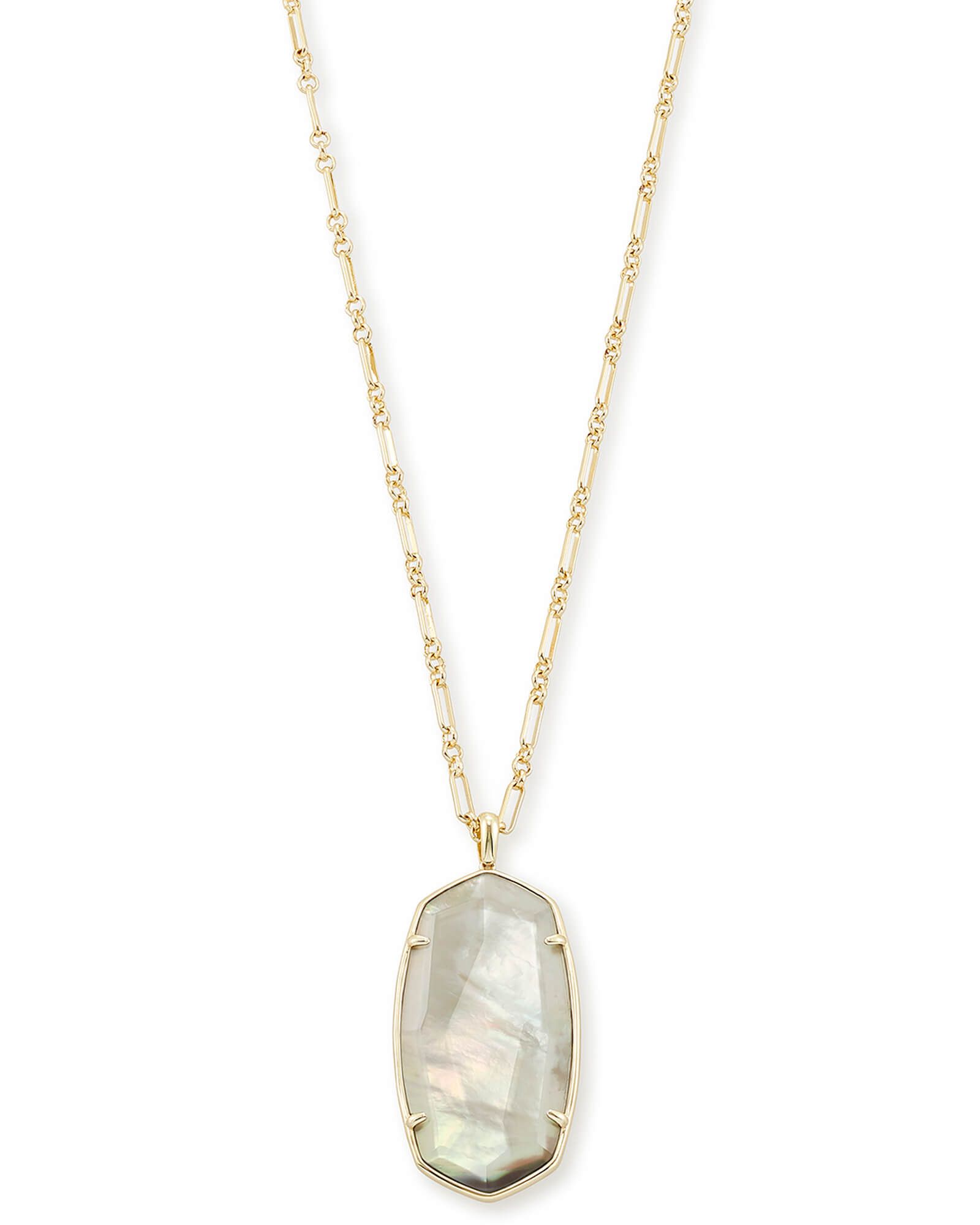 Faceted Reid Gold Long Pendant Necklace in Gray Illusion | Kendra Scott