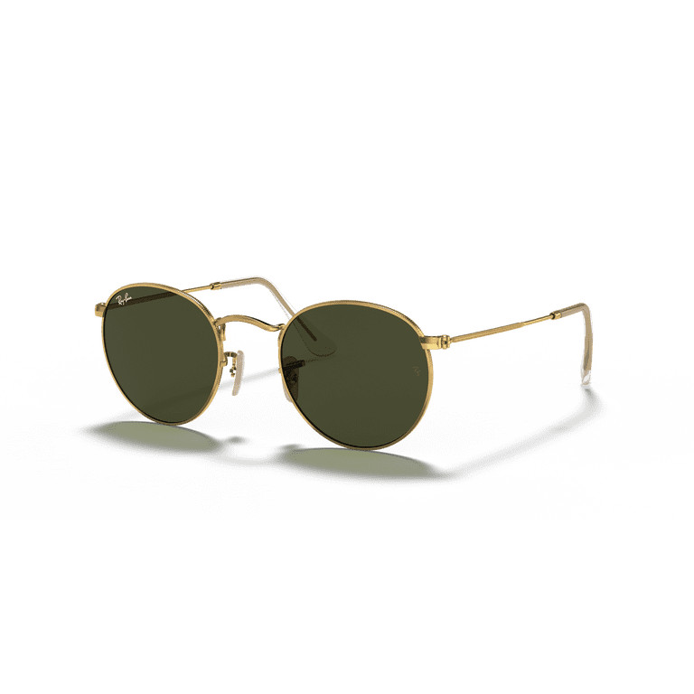 Ray-Ban Round Metal RB3447 Sunglasses, Polished Arista Gold with G-15 Green Lenses | Walmart (US)