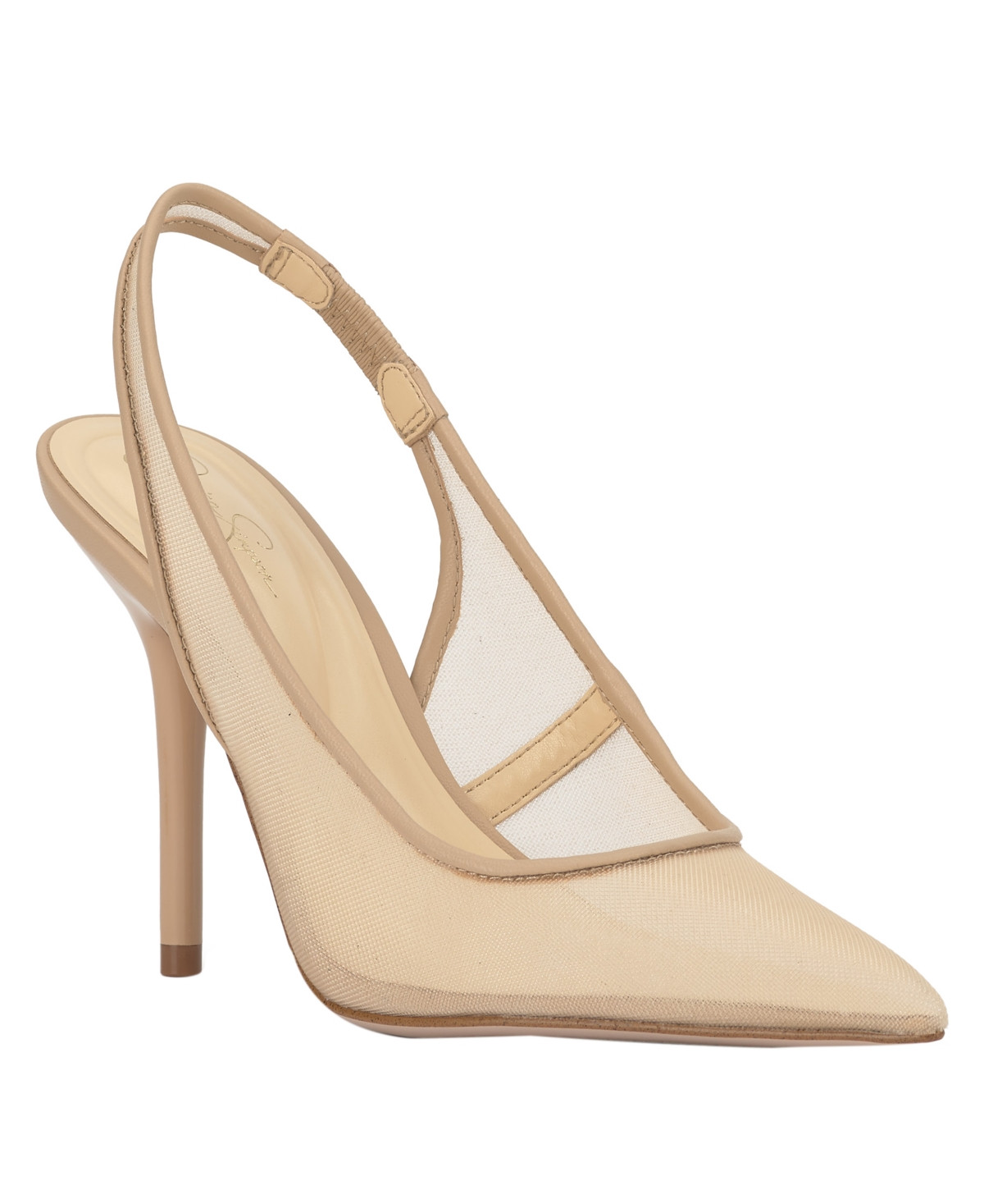 Jessica Simpson Women's Liliere Mesh Pointed-Toe Slingback Pumps - Sand Mesh | Macy's