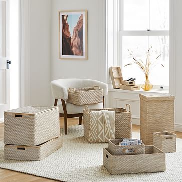 Modern Weave Rattan Baskets | West Elm (US)