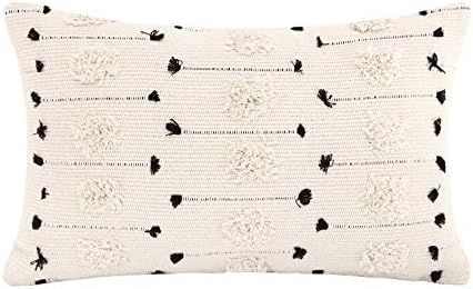 cygnus Lumbar Throw Pillow Cover 12x20 Boho Decorative Black and Beige White Farmhouse Pillows Co... | Amazon (US)