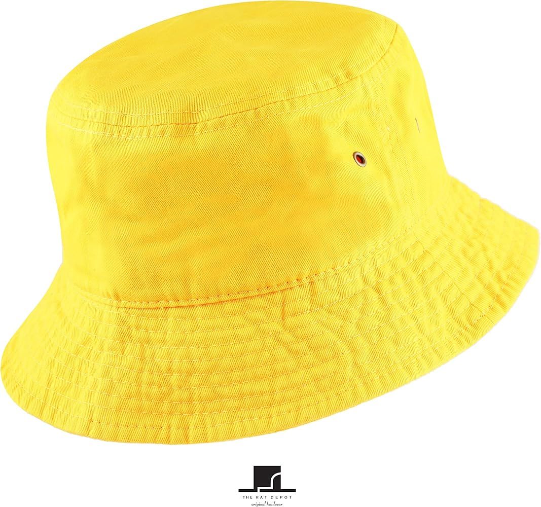 The Hat Depot Bucket Hat - Unisex 100% Cotton & Denim Packable Summer Travel Beach Sun Hat | Amazon (US)