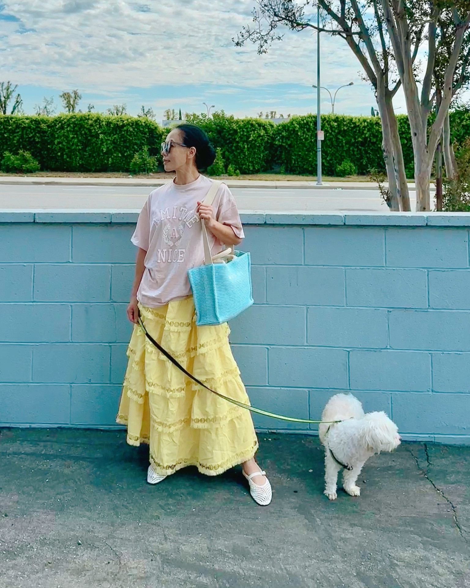 Oversized Tee and mesh Mary Jane flats kind of day. 

Also, I love this Marni raffia tote bag, very roomy and light to carry around. The same style also comes in many other colors, and some of them are on sale now.



#LTKOver40 #LTKItBag #LTKFindsUnder50