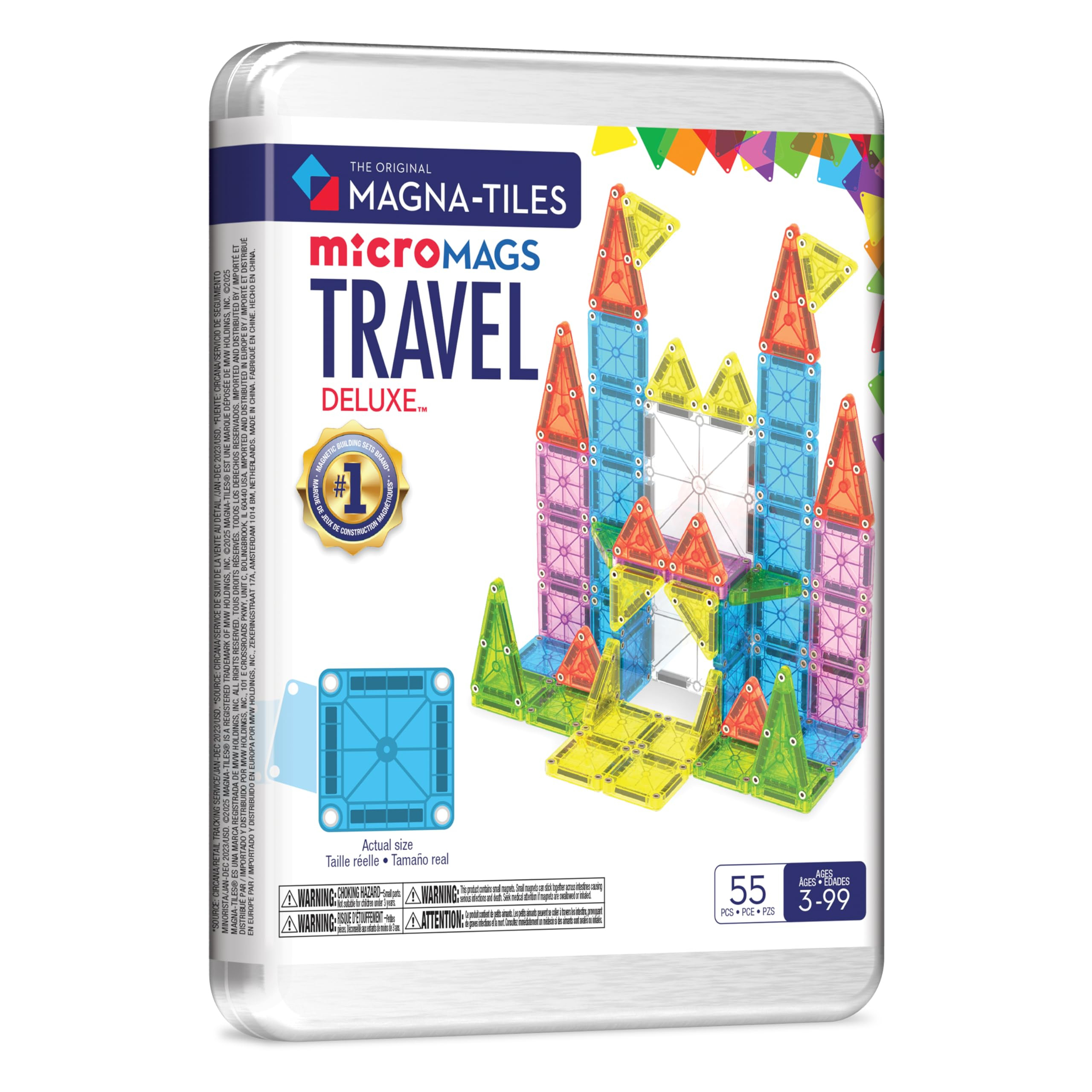MAGNA-TILES microMAGS Travel Set Deluxe 55-Piece Magnetic Construction Set, The Original Magnetic... | Amazon (US)