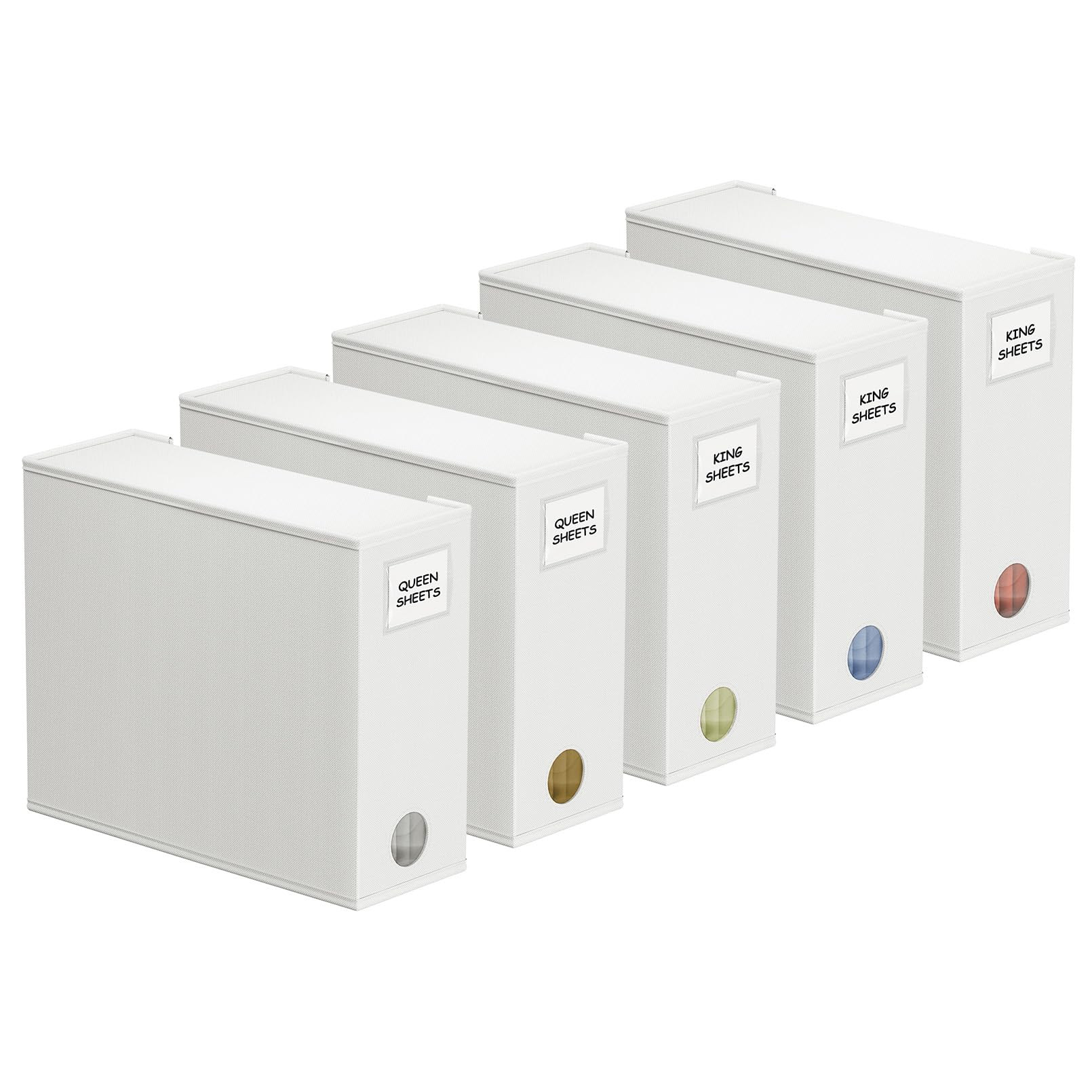 SpaceAid 5 Pack Bed Sheet Organizers and Storage, Foldable Sheet Organizer for Linen Closet, Shee... | Amazon (US)