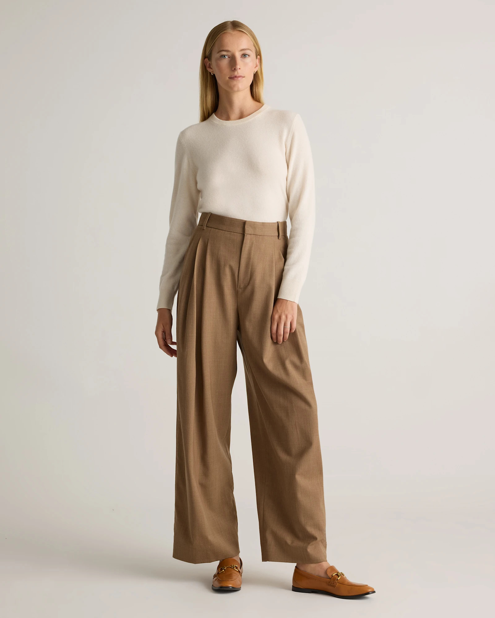 Mongolian Cashmere Crewneck Sweater in Ivory | Quince