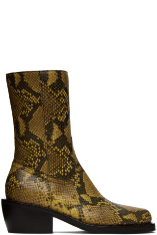 Yellow Snake Boots | SSENSE