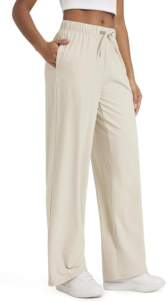 ODODOS Women's Straight Leg Pants Ultra Soft odSTRATUM Tech Relaxed Casual Pajama Lounge Pants wi... | Amazon (US)