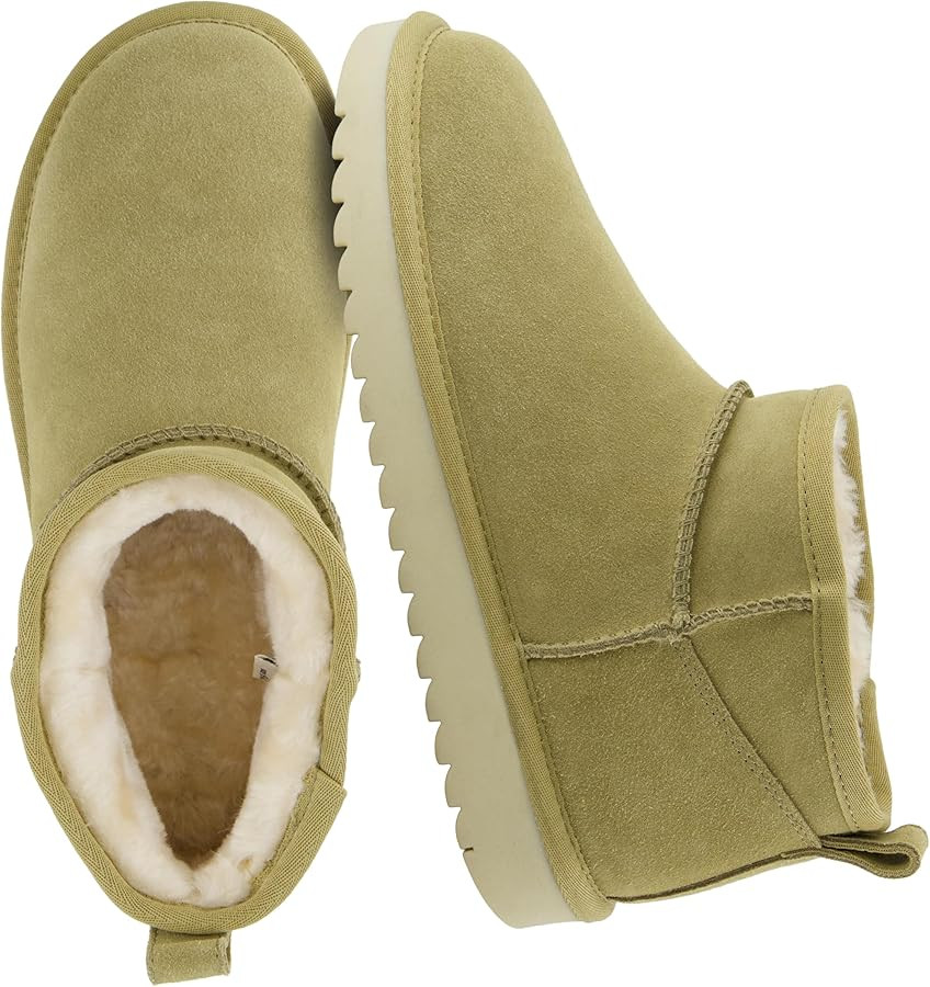 CUSHIONAIRE Hip 2 Genuine Suede Ankle Boots for Women, Cozy Faux Shearling Lining Pull On Winter ... | Amazon (US)