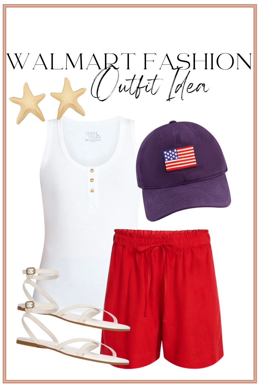 If you’re looking for an easy red, white, and blue outfit for summer, this Walmart look is such a winner! 🇺🇸 The classic white tank paired with these vibrant red shorts creates the perfect patriotic outfit that’s cute, comfortable, and effortless. Add a flag hat, simple sandals, and fun statement earrings for a look that’s perfect for backyard BBQs, fireworks, lake days, or any summer celebration.

✨ Easy patriotic outfit idea
✨ Comfortable elastic waist shorts
✨ Classic white tank you’ll wear on repeat
✨ Perfect for Memorial Day, Fourth of July, and summer weekends
✨ Affordable head-to-toe Walmart fashion

#WalmartFashion #WalmartStyle #PatrioticStyle #FourthOfJulyOutfit #RedWhiteAndBlue #SummerStyle #WalmartFinds #AffordableFashion #CasualSummerStyle #SummerOutfitIdeas #PatrioticOutfit #EverydayFashion #FashionOver40 #WalmartNewArrivals #OOTD 🇺🇸✨

#LTKootd #LTKPetite