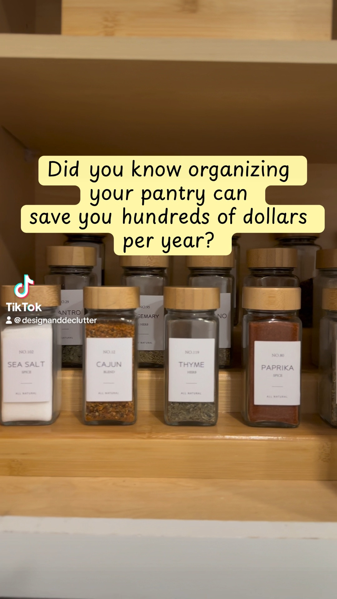 Organize your pantry with these sleek, all-natural spice jars featuring bamboo lids and minimalist labels. Perfect for keeping your herbs and blends fresh and stylishly displayed.

#SpiceOrganization #KitchenEssentials #NaturalAesthetics 

#LTKWatchNow #LTKStyleTip #LTKHome