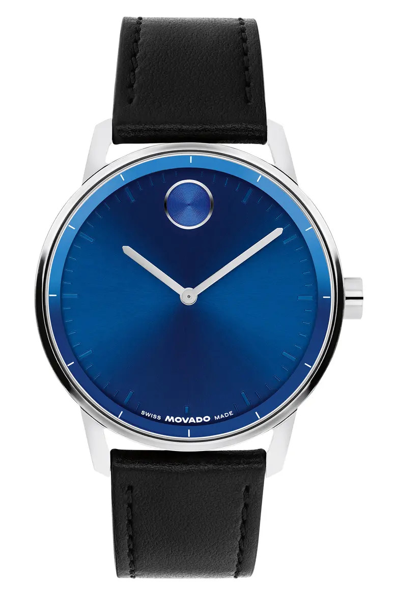 Movado Bold Echo Leather Strap Watch, 40mm (Men) | Nordstrom | Nordstrom