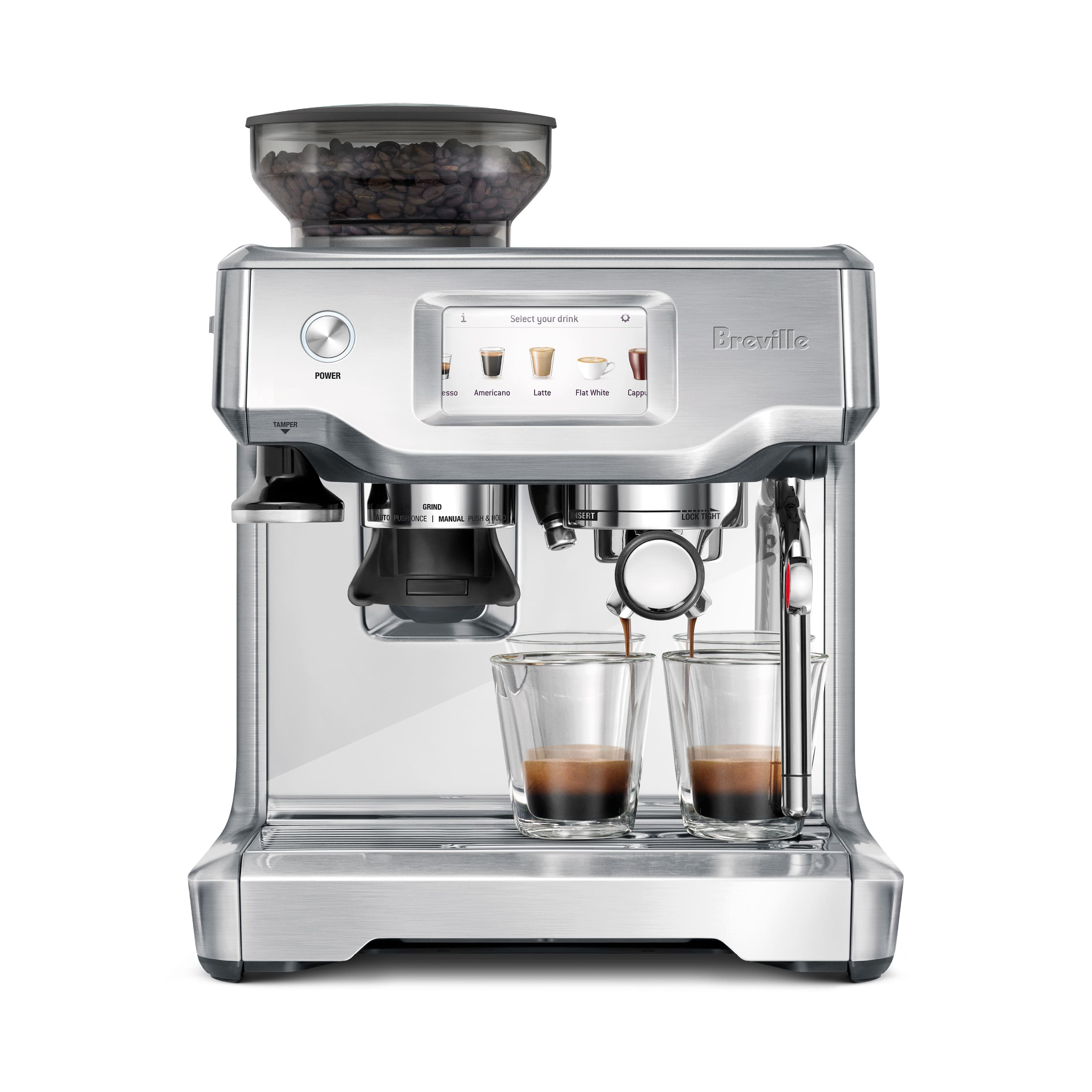 Breville - the Barista Touch Espresso Machine with 9 bars of pressure, Milk Frother and integrated grinder - Stainless Steel | Best Buy U.S.
