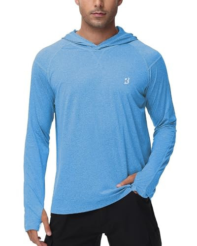 Long Sleeve Sun Shirts for Men - UPF 50+ UV Protection Hoodie Shirt for Fishing Swim Rash Guard Beach Running Workout | Amazon (US)