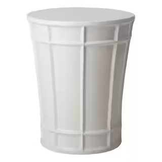 Emissary Varro 22.5 in. H White Round Ceramic Garden Stool 12441WT - The Home Depot | The Home Depot
