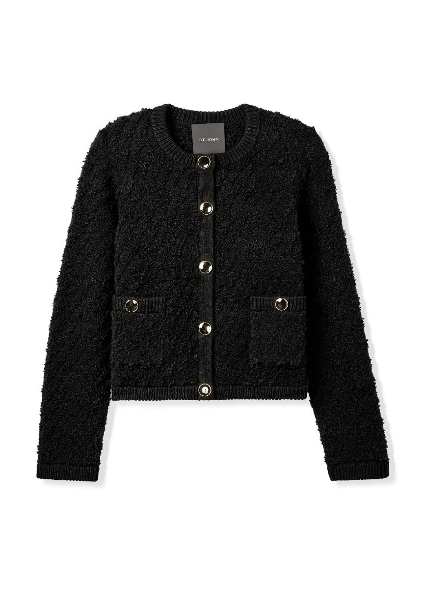 Boucle Pocket Cardigan | St. John Knits