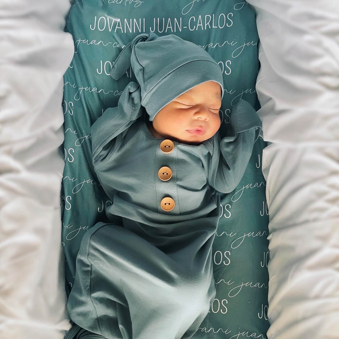 Jade Bamboo Knotted Gown & Hat | Caden Lane