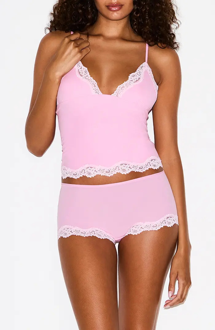 Fits Everybody Lace Trim Crop Camisole & Shorts Pajamas | Nordstrom