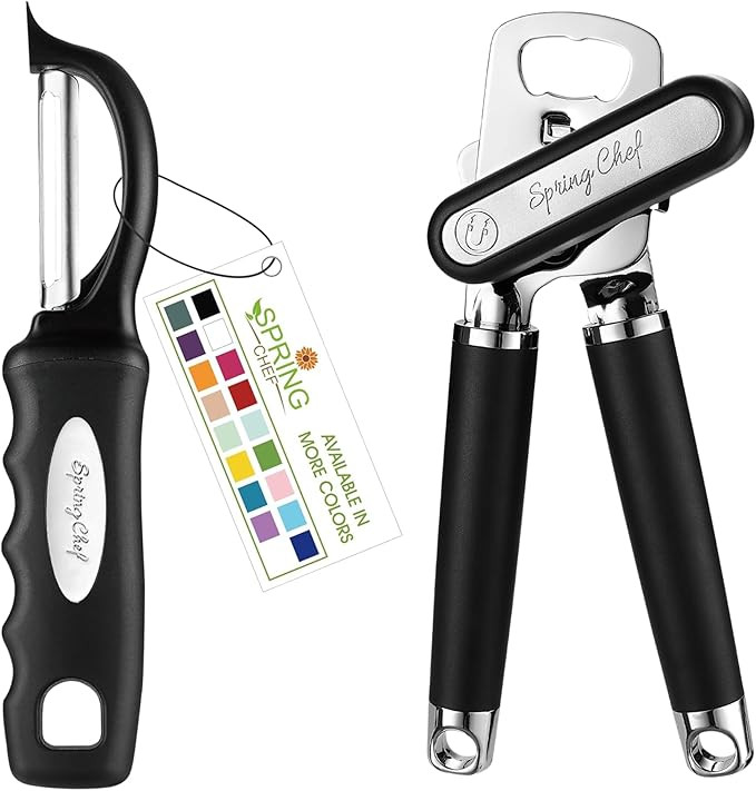 Spring Chef Premium Swivel Vegetable Peeler & Stainless Steel Can Opener with Soft Grip Handles -... | Amazon (US)