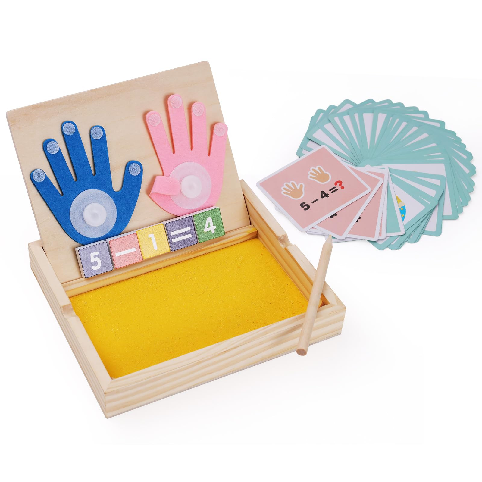Montessori Sand Tray with Math & Alphabet Learning Cards, Wooden Sensory Writing Board for Kids 3... | Amazon (US)