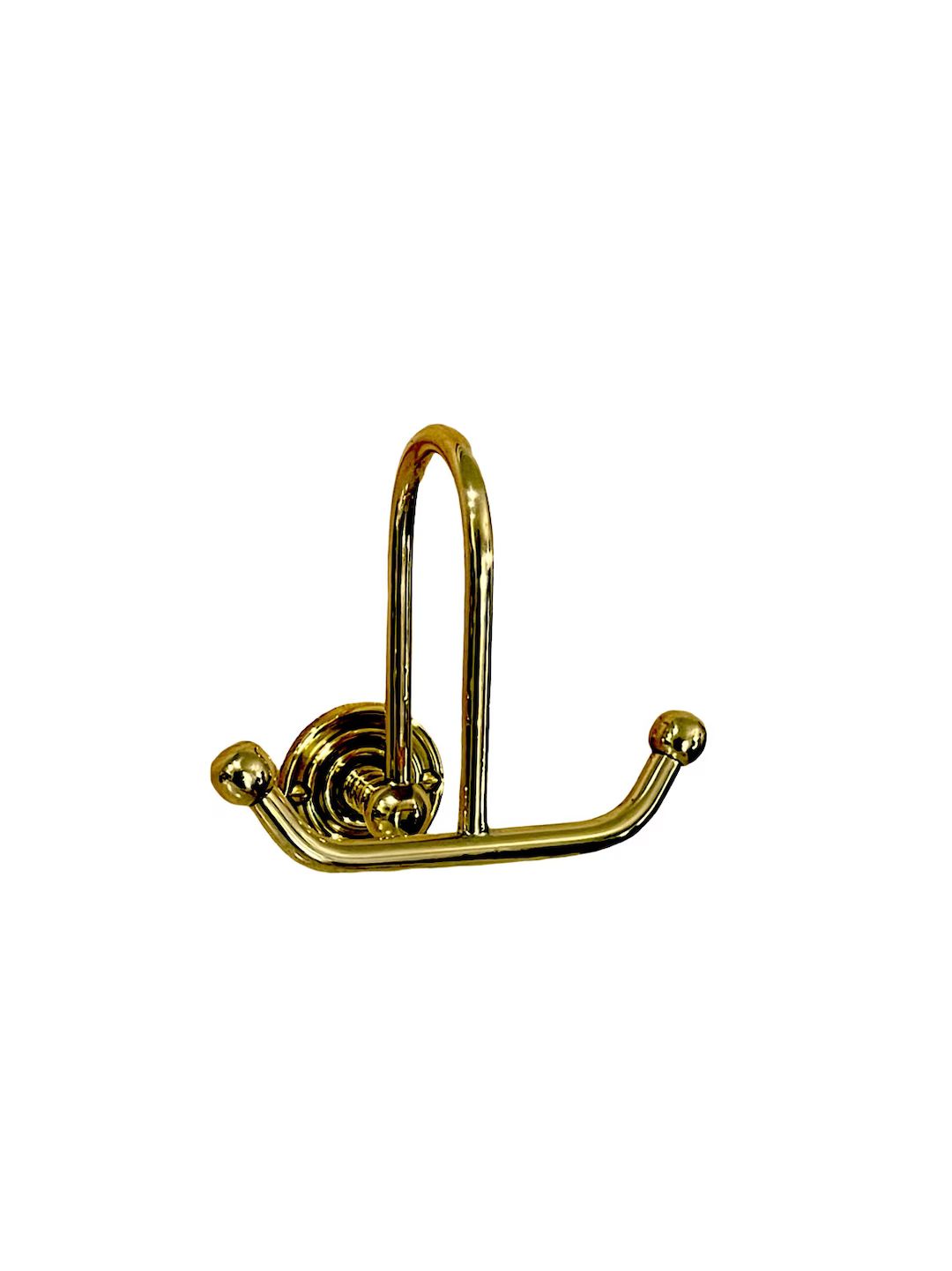 Hrlbrass Double Hook  Polished Unlacquered Brass - Etsy | Etsy (US)