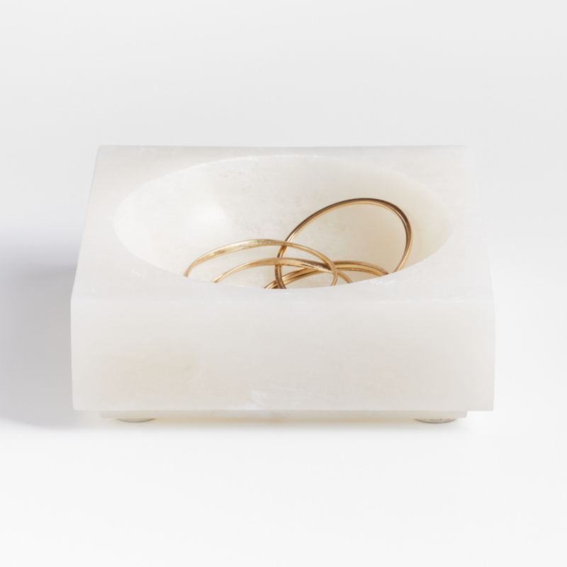 Rosa Alabaster Catch-All by Athena Calderone | Crate & Barrel | Crate & Barrel