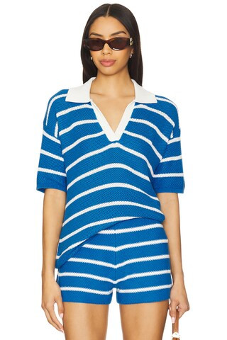 Kule Fjord Polo Top in Royal Blue & White from Revolve.com | Revolve Clothing (Global)