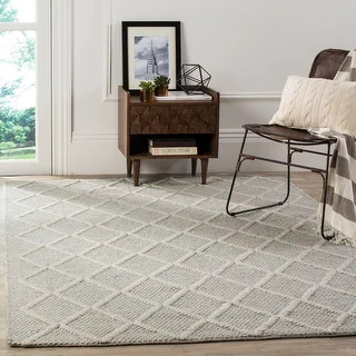 SAFAVIEH Handmade Natura Qiong Wool/ Viscose Trellis Rug - 6' x 9' - Ivory/Ivory | Bed Bath & Beyond