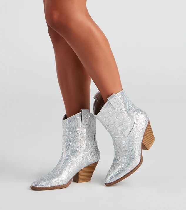 Glitzy Rhinestone Western Booties | Windsor Stores