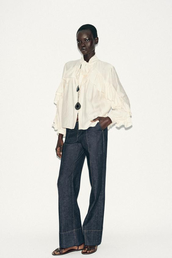 RUFFLED BOW BLOUSE | Zara US