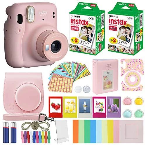 Fujifilm Instax Mini 11 Instant Fuji Film Camera Blush Pink + 40 Film Deluxe Bundle - Walmart.com | Walmart (US)