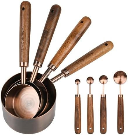 Smithcraft Copper Measuring Cups & Spoons Set 8, Stainless Steel Measuring Cups and Spoons Set fo... | Amazon (US)