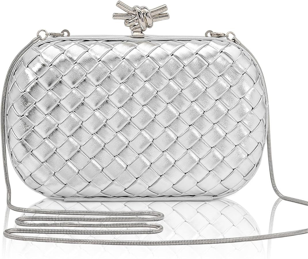 Woven Clutch Purses for Women PU Leather Evening Bag for Wedding Formal Clutch Bride Purses Party... | Amazon (US)