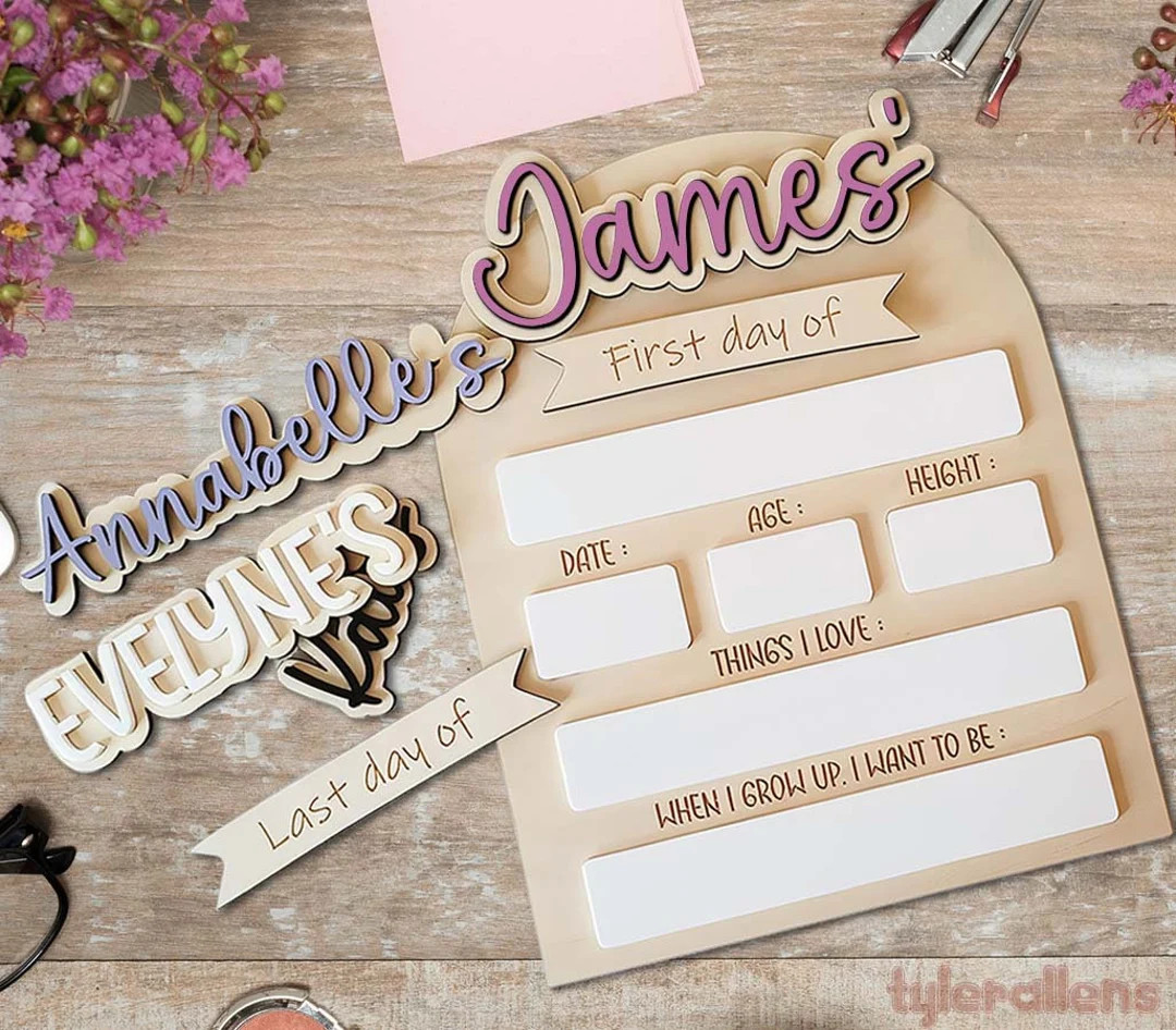 First Day of School Sign, Personalized Back to School Dry Erase Board, Reusable First and Last Da... | Etsy (US)