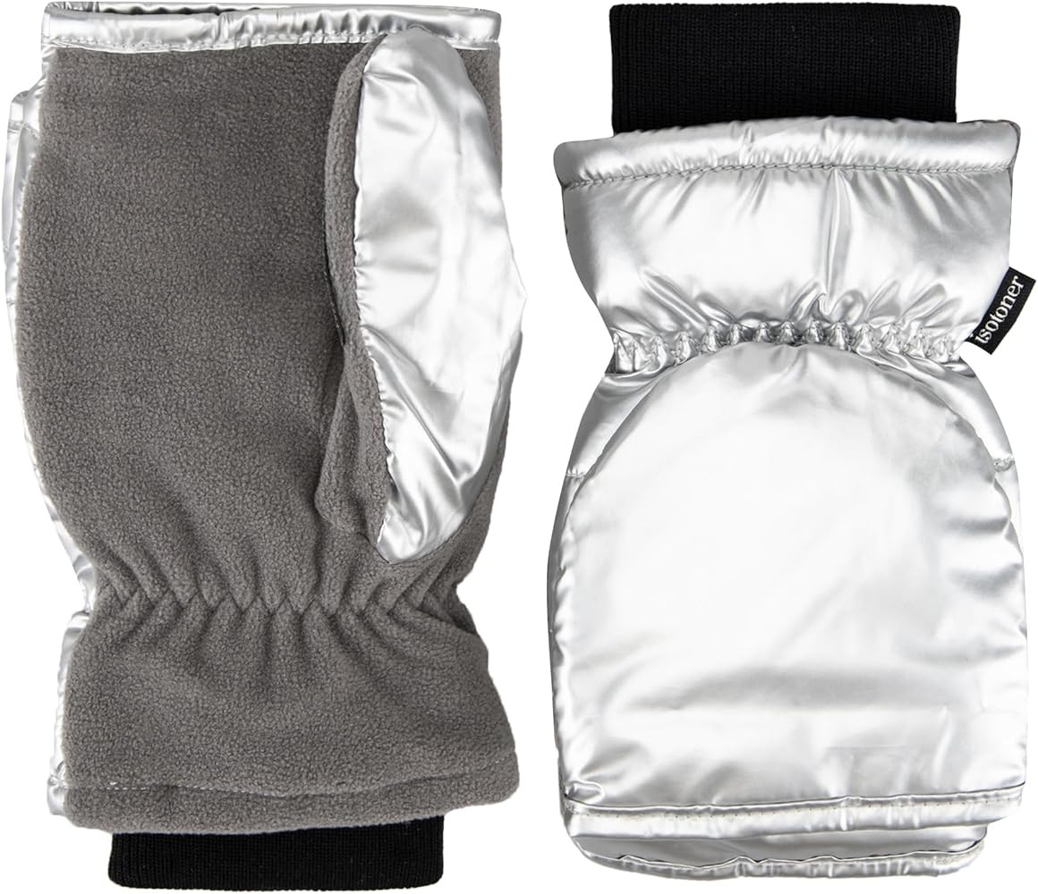 isotoner womens Water Repellent Touchscreen Iridescent Sleekheat Gloves and Flip Top Mittens | Amazon (US)