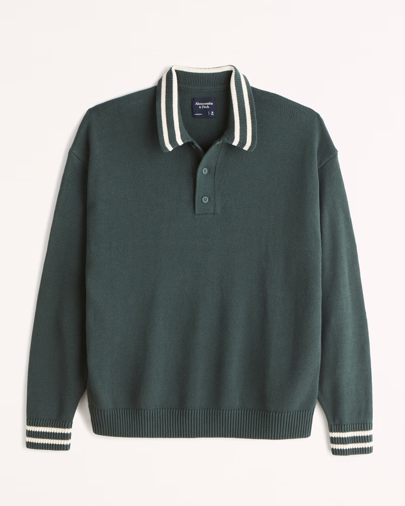 Long-Sleeve Rugby Sweater Polo | Abercrombie & Fitch (US)
