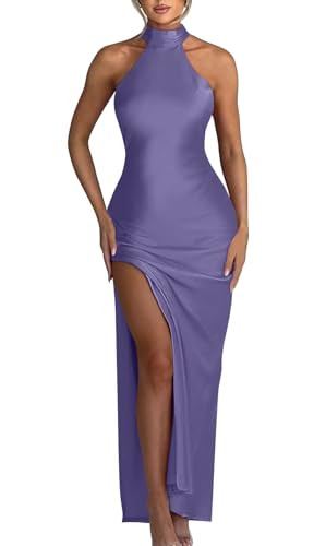 Memoriesea Women's Sexy High Split Sleeveless Backless Party Wedding Maxi Dress | Amazon (US)