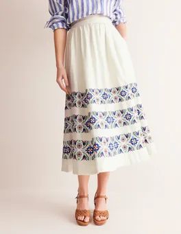 Layla Embroidered Midi Skirt | Boden (US)