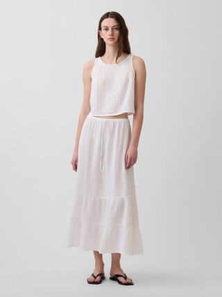 Cotton Gauze Tiered Easy Maxi Skirt | Gap (CA)