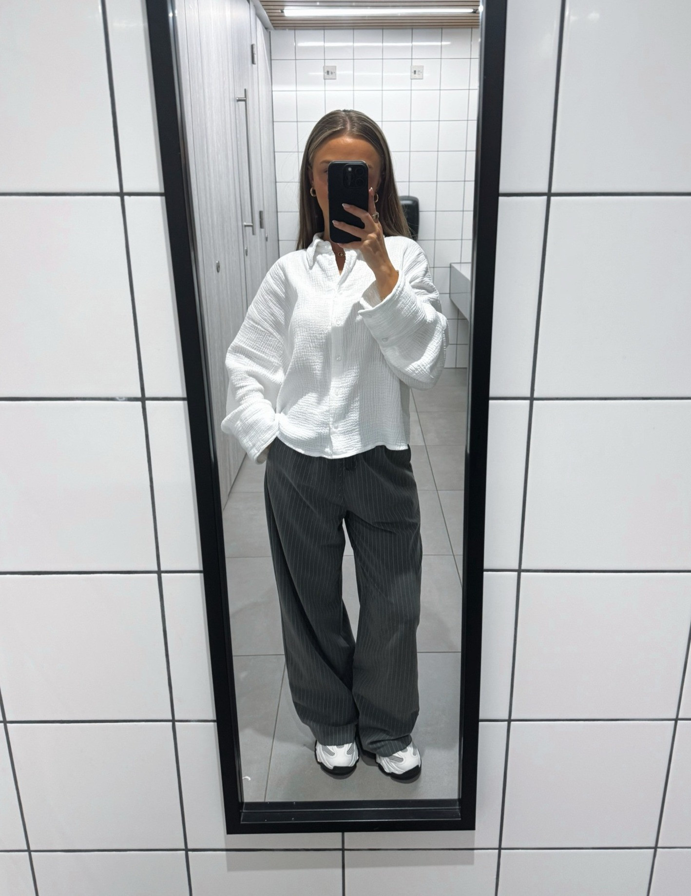 Recent work outfits!!

Outfit inspo ideas casual workwear wide leg trousers summer white textured boxy shirt oversized grey pinstripe  

 #LTKuk #LTKsummer #LTKworkwear