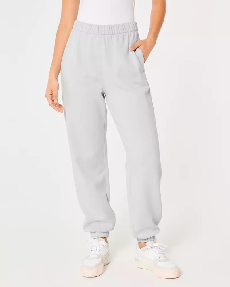 Hollister, Pants & Jumpsuits, Hollister Light Gray Feel Hood Ultra High  Rise Fleecewide Leg Sweatpants