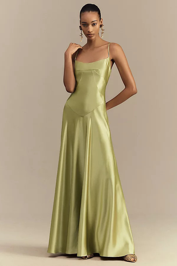 Emmy Satin Corset Maxi Dress | Anthropologie (US)