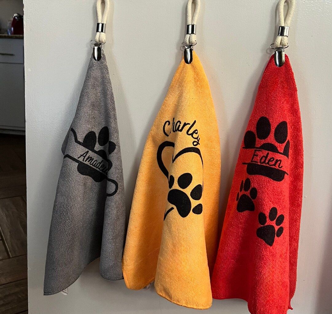 Personalized Dog Paw Towels Handy Absorbant Hanging Micro - Etsy | Etsy (US)