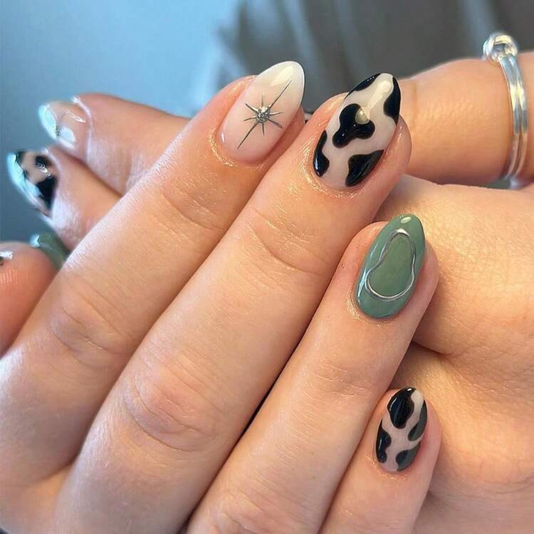 Exquisite Fashion  New Nail Art Pieces Wear Nail Three-Dimensional Metallic Star Lines Contrastin... | SHEIN