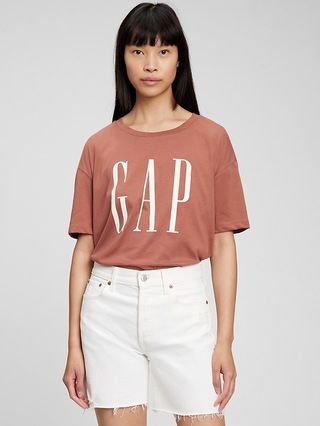 100% Organic Cotton Gap Logo Boyfriend T-Shirt | Gap (US)