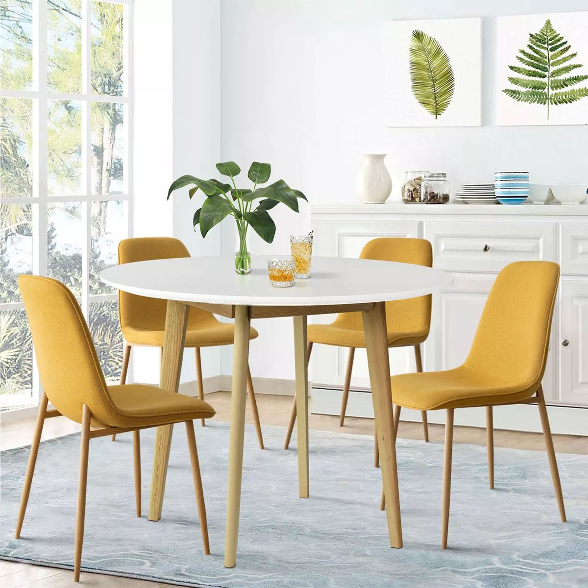 Norman+Oslo 5 Piece Small Round Table With Chairs,Home Kitchen Round Dining Table with Thick Tabl... | Target