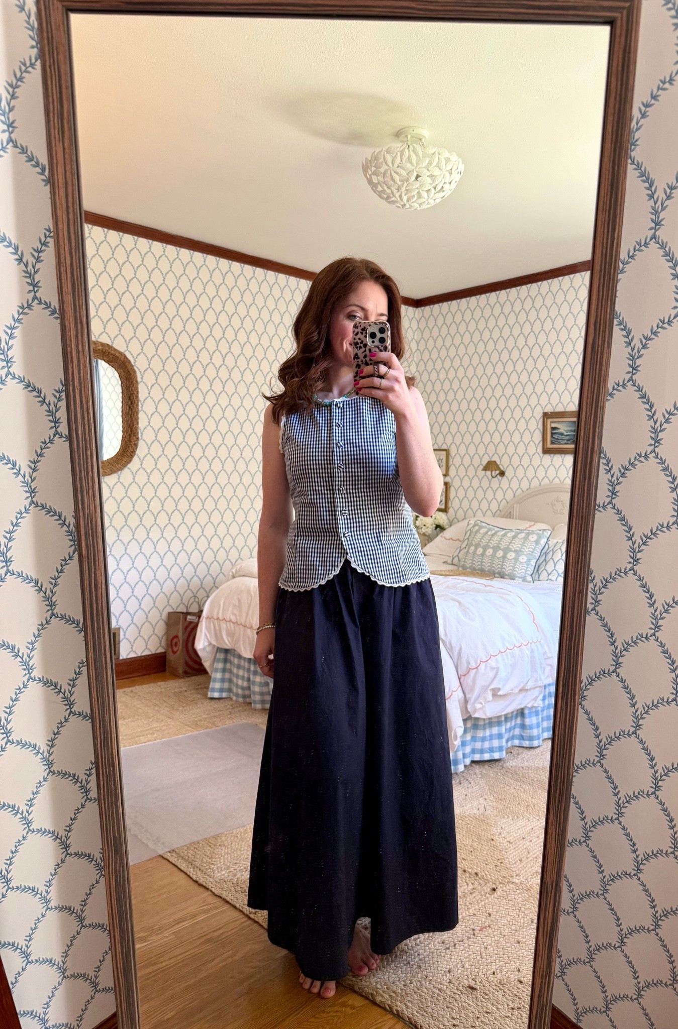 As predicted, wearing both of these pieces all the time! Gingham top is French Connection found at a great price. This maxi skirt is organic cotton and I seriously wear it at least once a week. ￼

#LTKootd #LTKSeasonal #LTKWorkwear